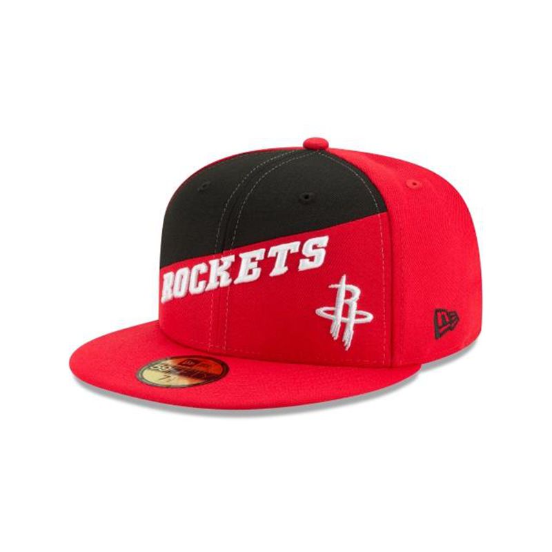 NBA Houston Rockets Color Split 59Fifty Fitted (MMO5368) - Red New Era Caps